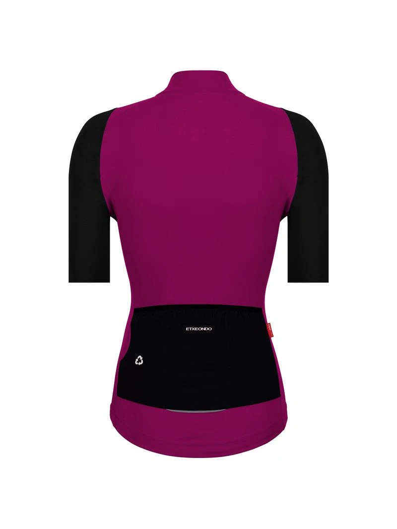 Alda Short Sleeve Jersey Etxeondo Woman Magenta/Black 2 Alda Short Sleeve Jersey Etxeondo Woman Magenta/Black - Image 2