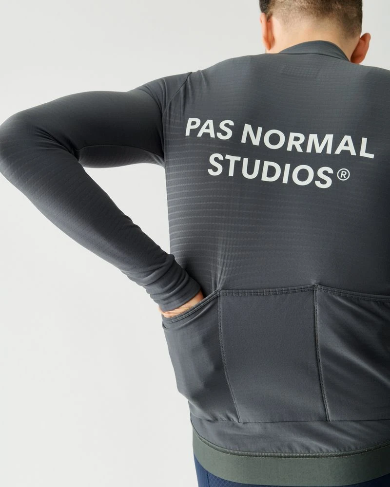 Pas Normal Studios Essential Long Sleeve Jersey Man Dark Grey 4 Pas Normal Studios Essential Long Sleeve Jersey Man Dark Grey - Image 4